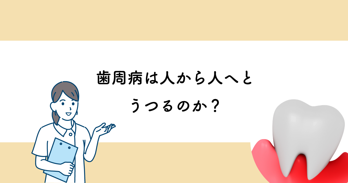 【武蔵小金井の歯医者】歯周病は人から人へとうつるのか 武蔵小金井の歯医者｜武蔵小金井駅前歯医者